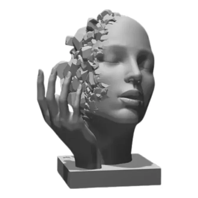 Escultura Elegante Prints Patro - Serenidad Rota 1