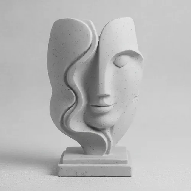 Escultura Elegante Prints Patro - Facial De Arte Moderno