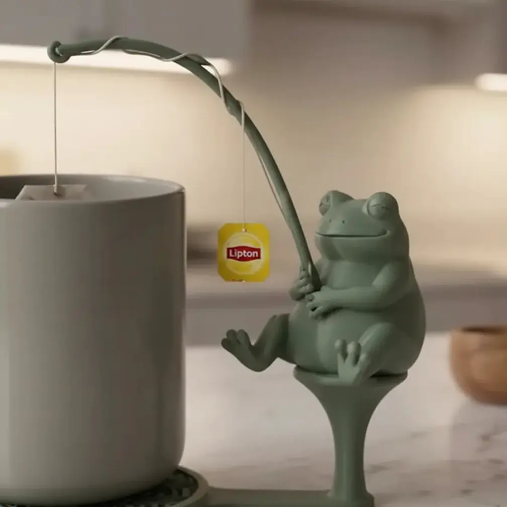 Soporte De Bolsitas De Té Prints Patro Rana Pescadora 3