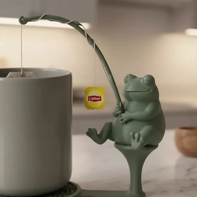 Soporte De Bolsitas De Té Prints Patro Rana Pescadora 3