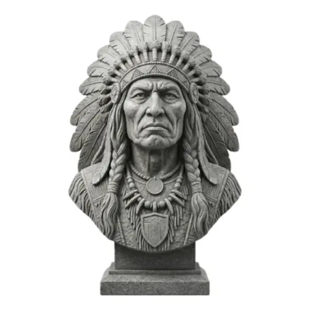 Escultura Elegante Prints Patro - Busto Jefe Indio 1