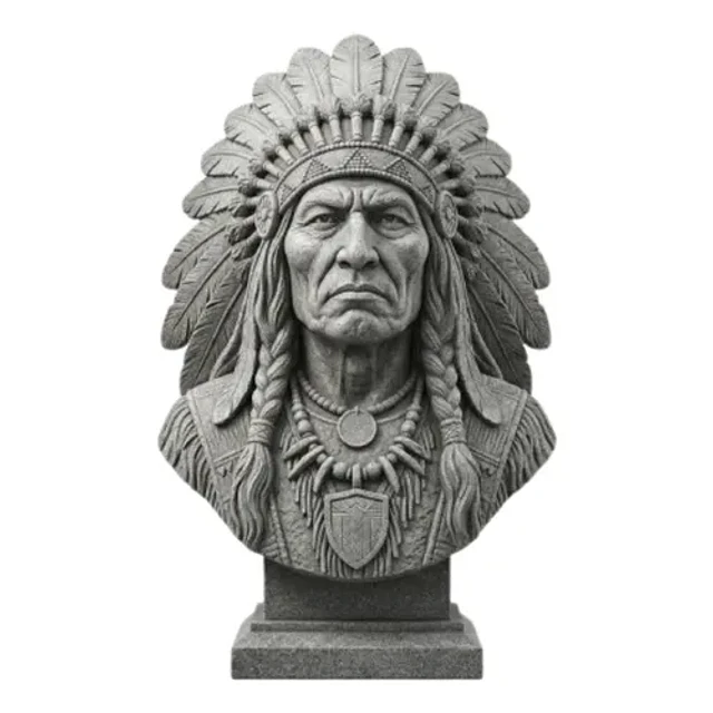 Escultura Elegante Prints Patro - Busto Jefe Indio