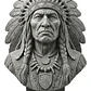 Escultura Elegante Prints Patro - Busto Jefe Indio - Miniatura 1