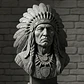 Escultura Elegante Prints Patro - Busto Jefe Indio - Miniatura 2