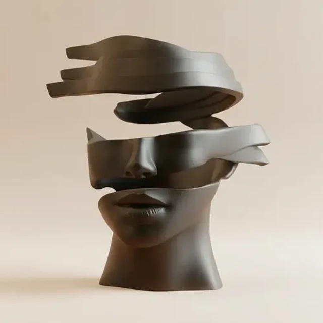 Escultura Elegante Prints Patro - Rostro Fragmentado