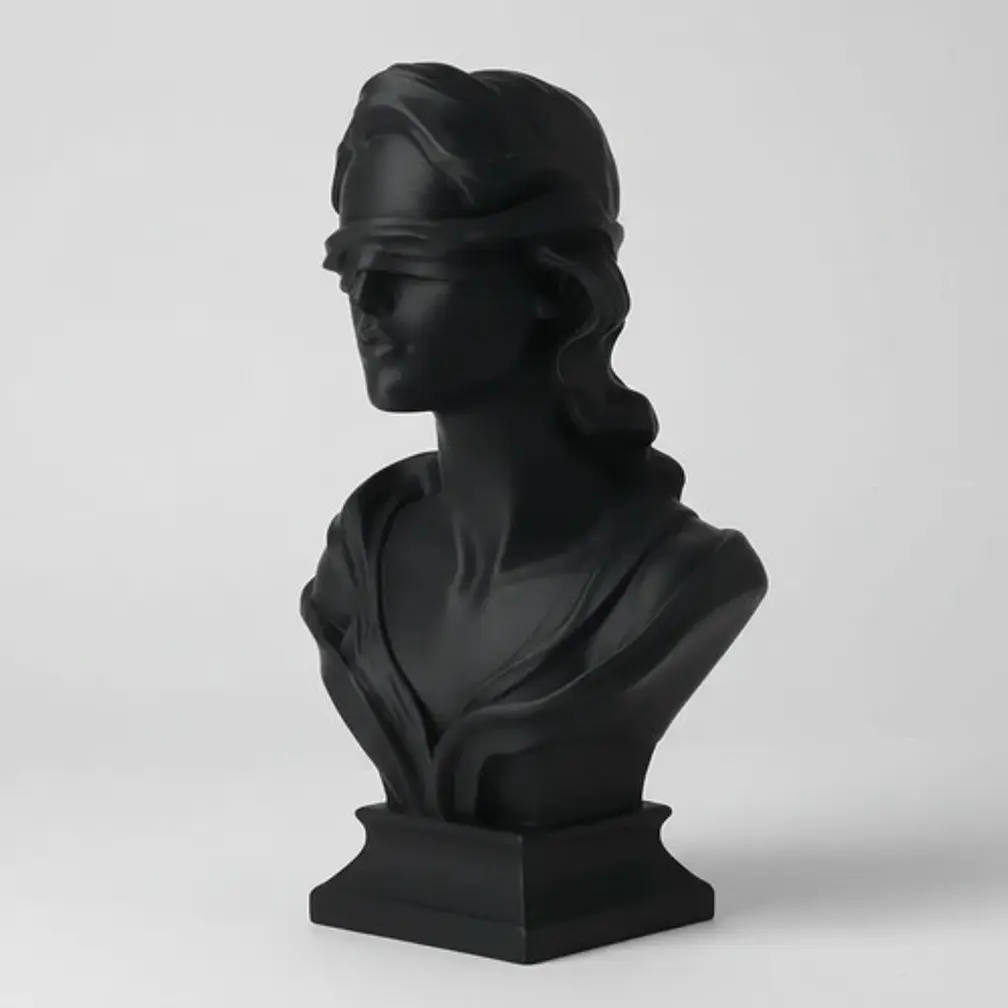 Escultura Elegante Prints Patro - Mujer Con Ojos Vendados 2