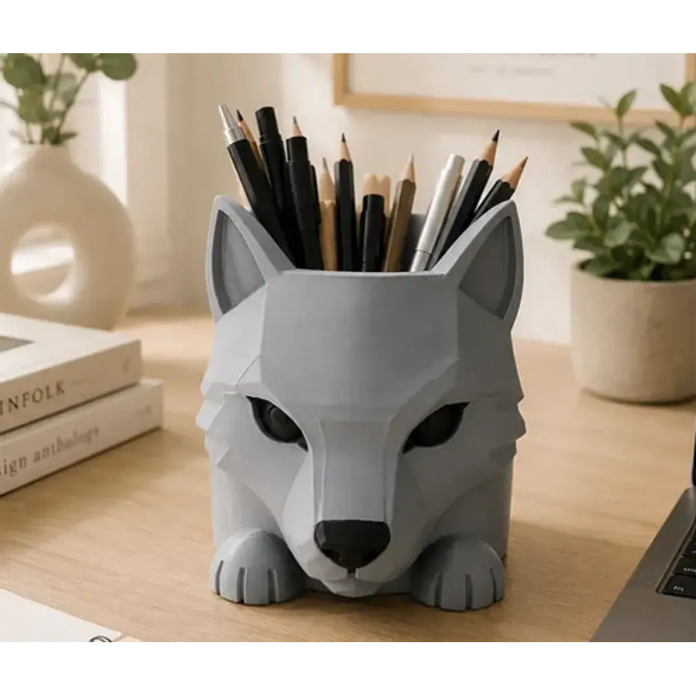 Portalápices Prints Patro- Lobo Gris 2