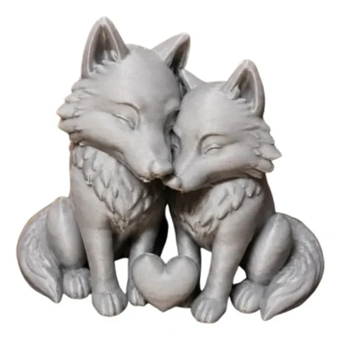 Escultura Decorativa Prints Patro- Lobos Enamorados 1