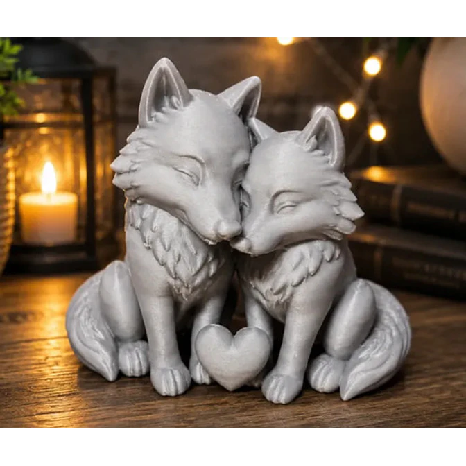 Escultura Decorativa Prints Patro- Lobos Enamorados 5