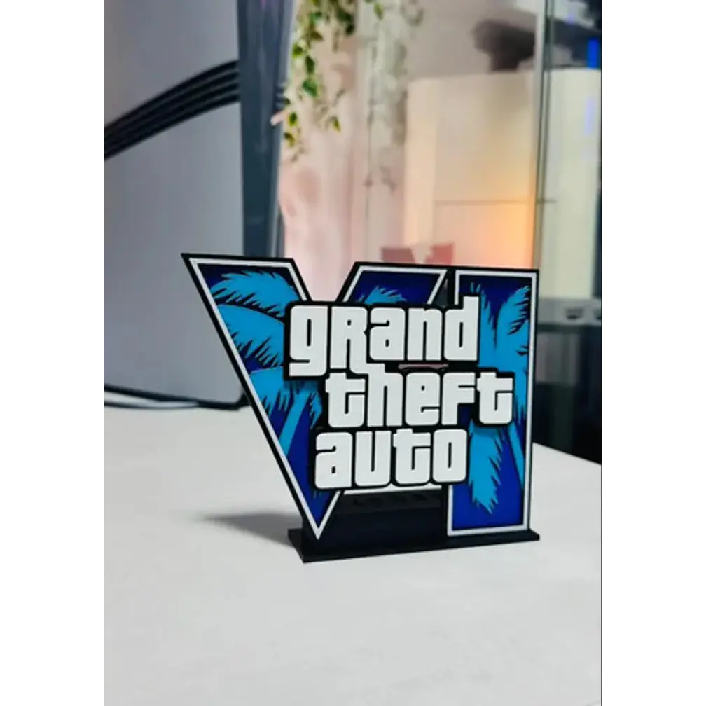 Figura Decorativa Prints Patro De Logotipo De Gta Vi 3