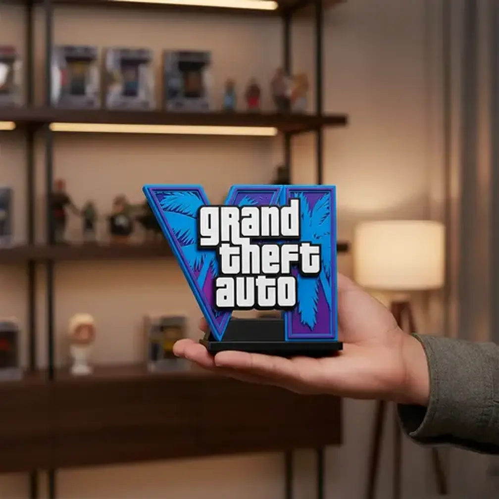 Figura Decorativa Prints Patro De Logotipo De Gta Vi 6