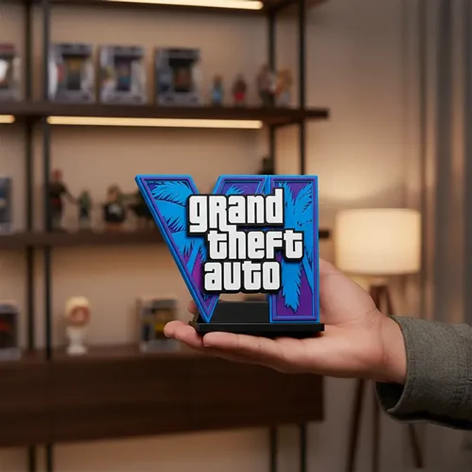 Figura Decorativa Prints Patro De Logotipo De Gta Vi 6