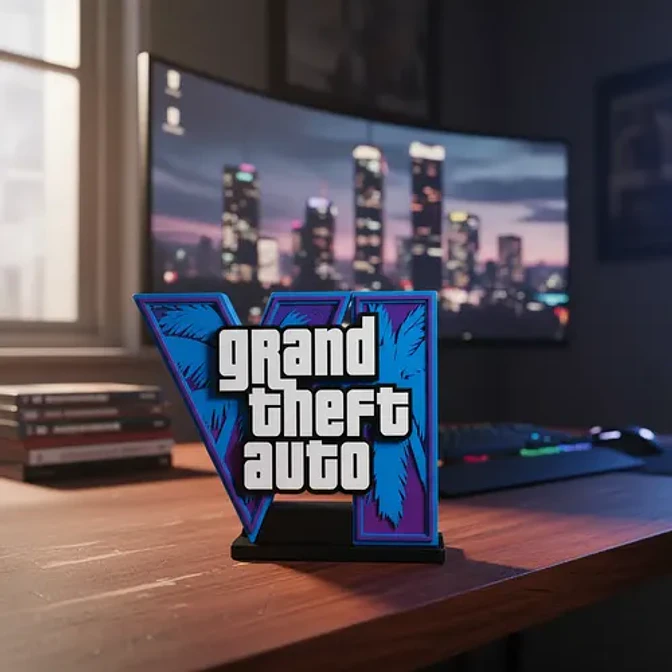 Figura Decorativa Prints Patro De Logotipo De Gta Vi 7