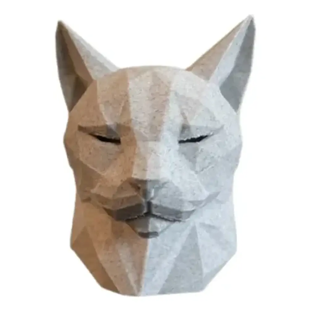 Escultura Elegante Prints Patro - Minimalista De Cabeza Gato 1