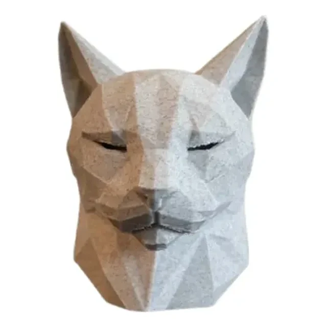 Escultura Elegante Prints Patro - Minimalista De Cabeza Gato