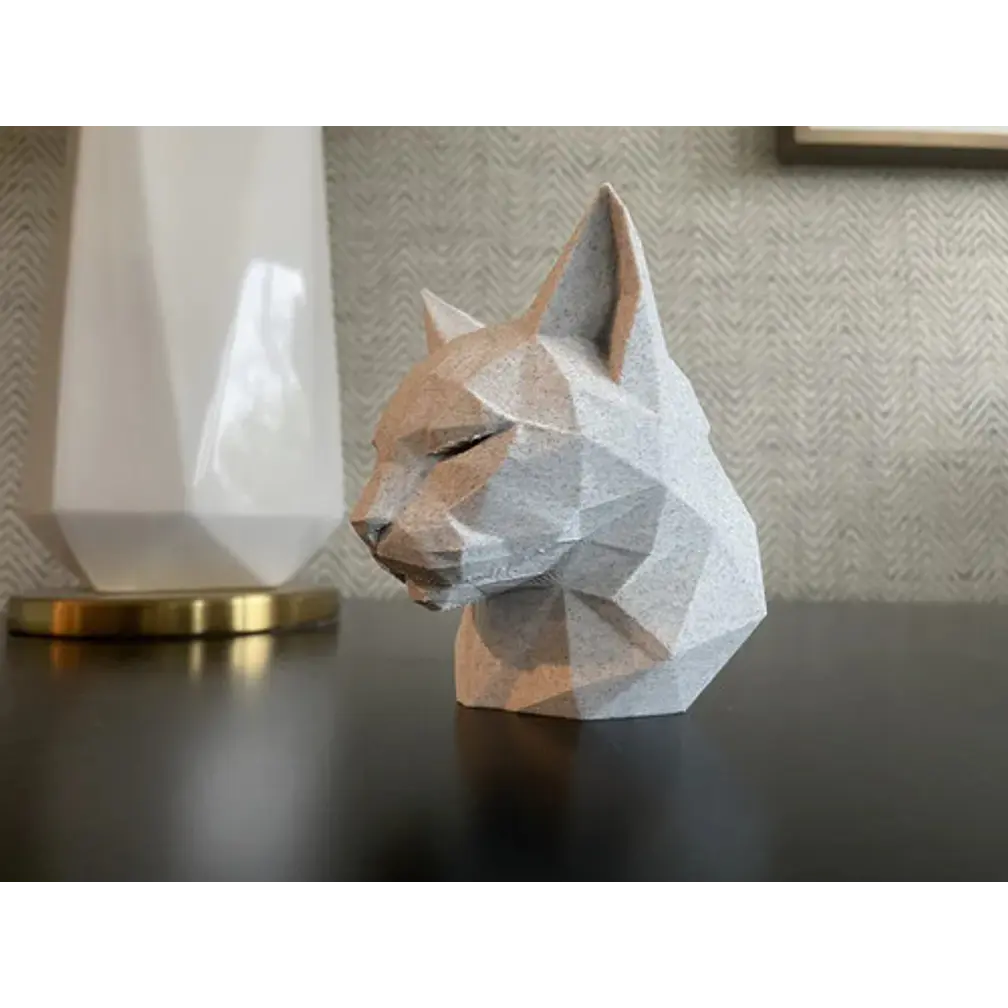 Escultura Elegante Prints Patro - Minimalista De Cabeza Gato 3