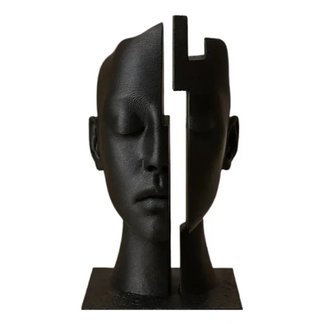 Escultura Elegante Prints Patro - Rostro Con Brecha Mental