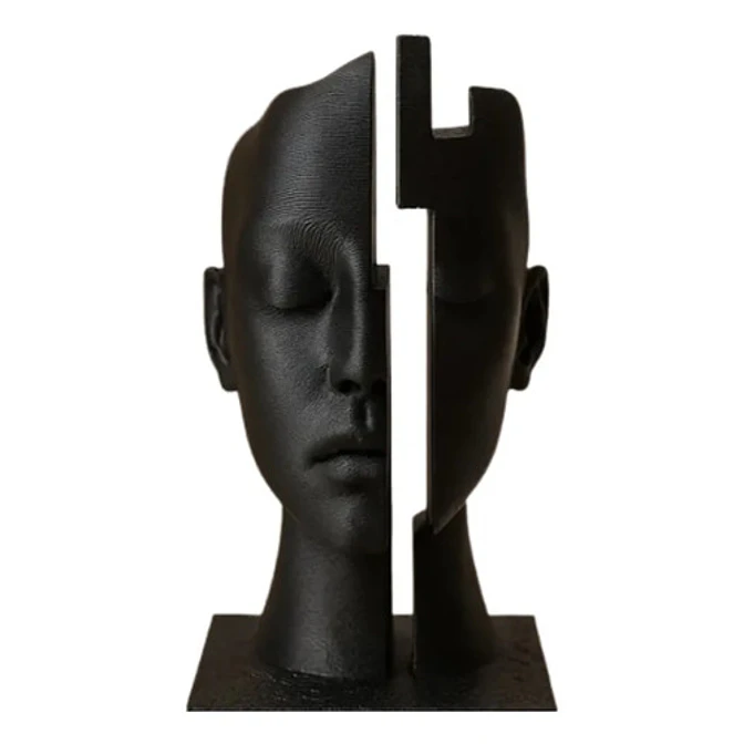 Escultura Elegante Prints Patro - Rostro Con Brecha Mental 1