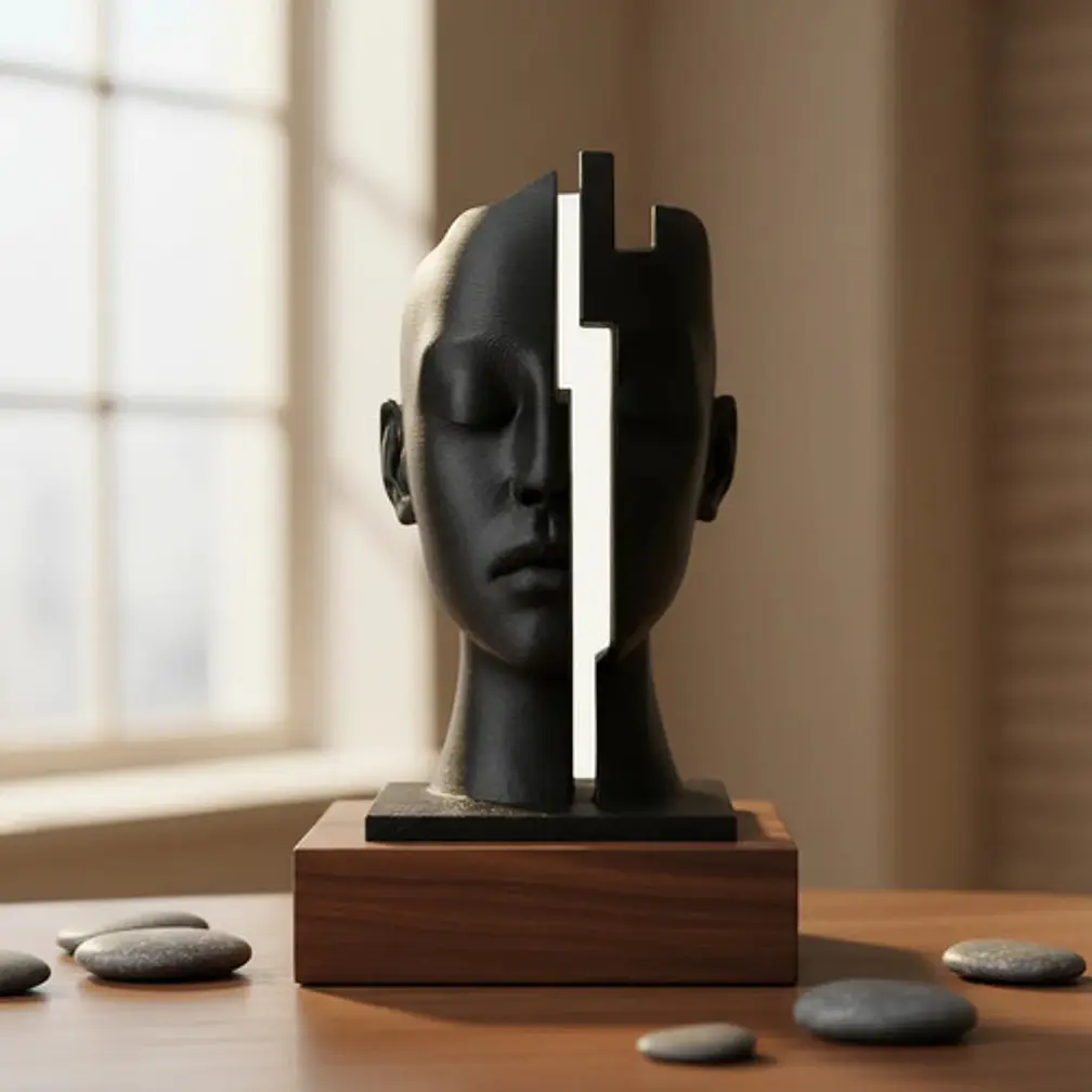 Escultura Elegante Prints Patro - Rostro Con Brecha Mental 3