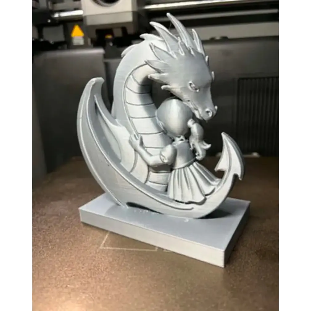 Escultura Decorativa Prints Patro- Abrazo Niña Y Dragón 4