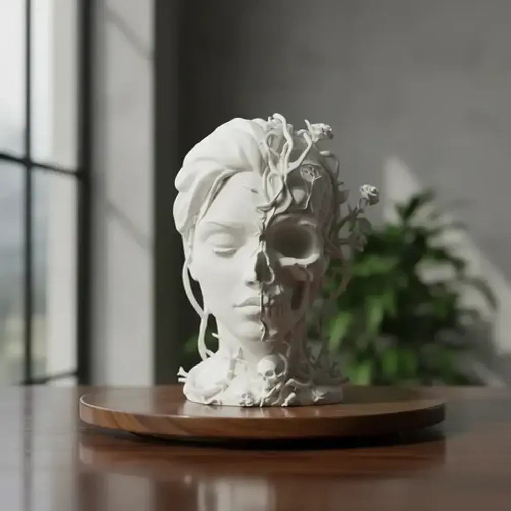 Escultura Elegante Prints Patro - Chica De Dos Caras 4