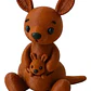 Figura Decorativa Prints Patro- Canguro Con Su Bebé - Miniatura 1