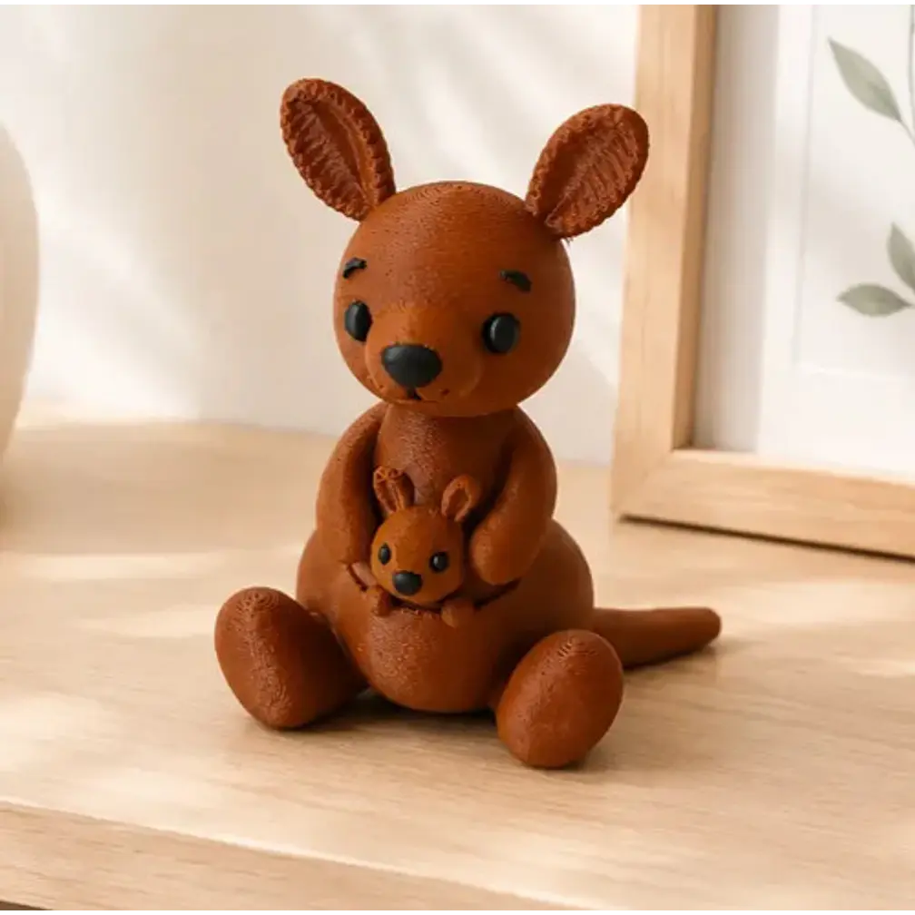 Figura Decorativa Prints Patro- Canguro Con Su Bebé 2