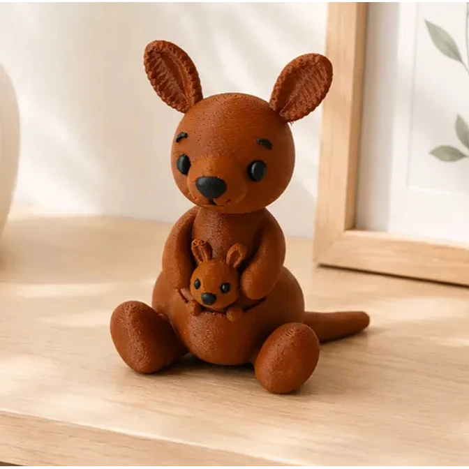 Figura Decorativa Prints Patro- Canguro Con Su Bebé 2
