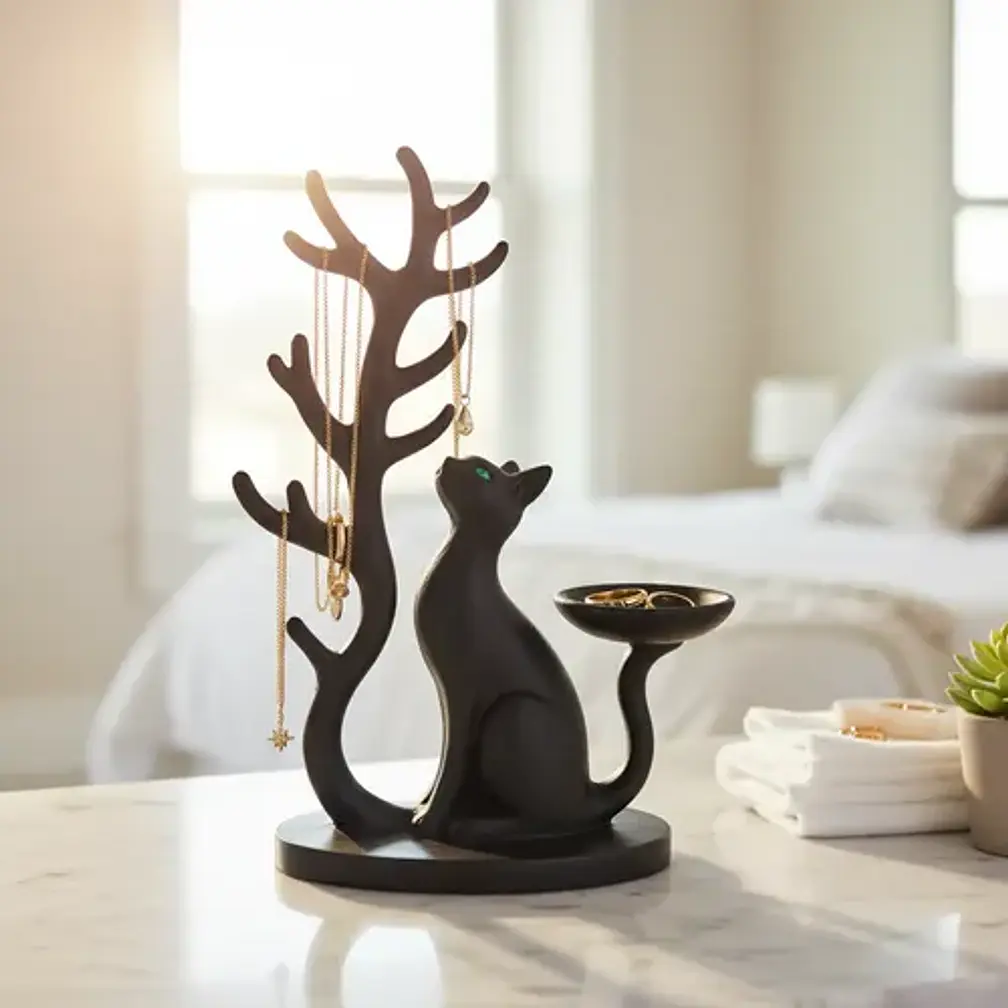 Organizador Elegante Prints Patro - Árbol Para Joyas De Gato 3