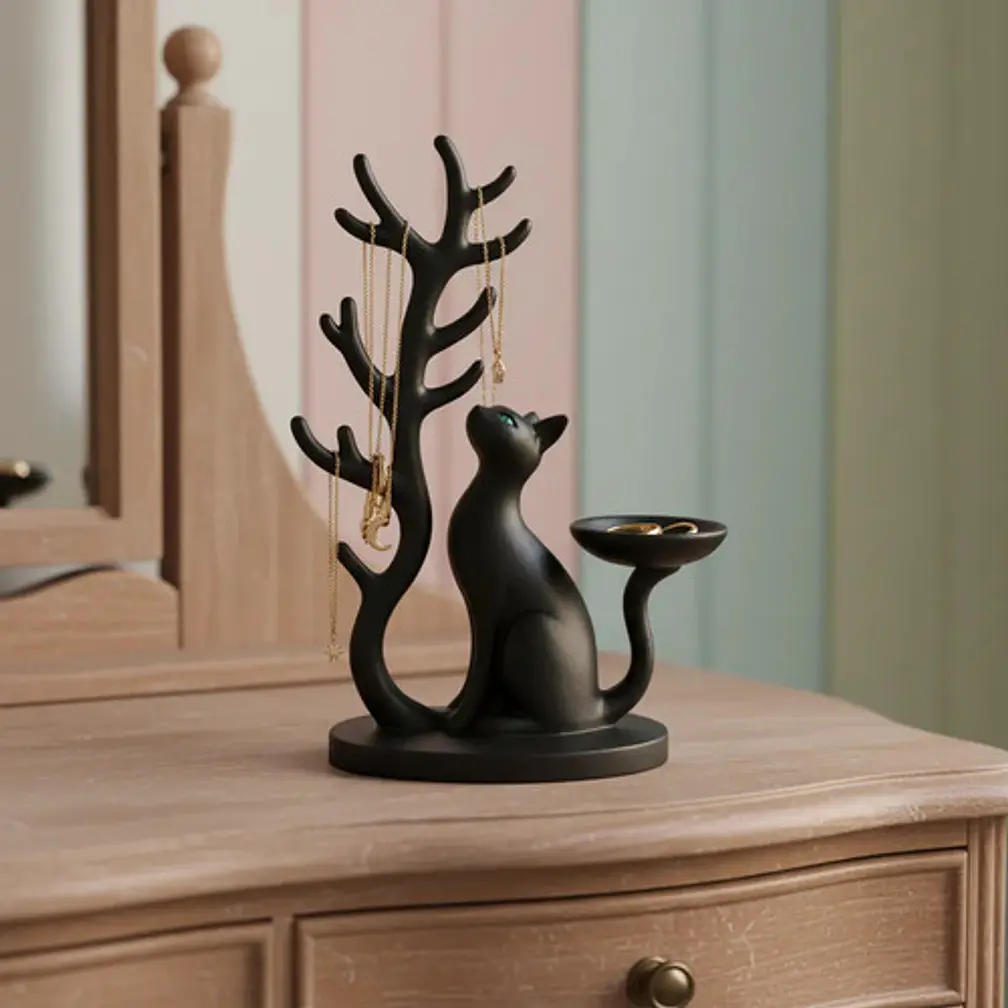 Organizador Elegante Prints Patro - Árbol Para Joyas De Gato 4
