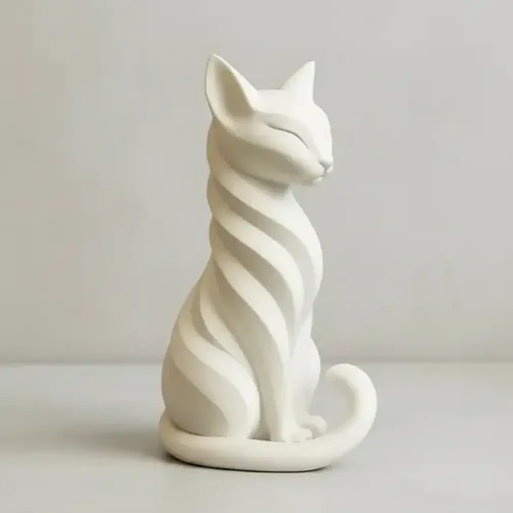 Escultura Elegante Prints Patro - Estilo Gato Sumiso 2