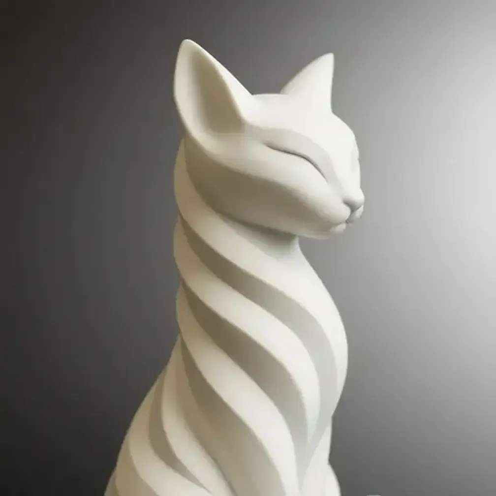 Escultura Elegante Prints Patro - Estilo Gato Sumiso 3