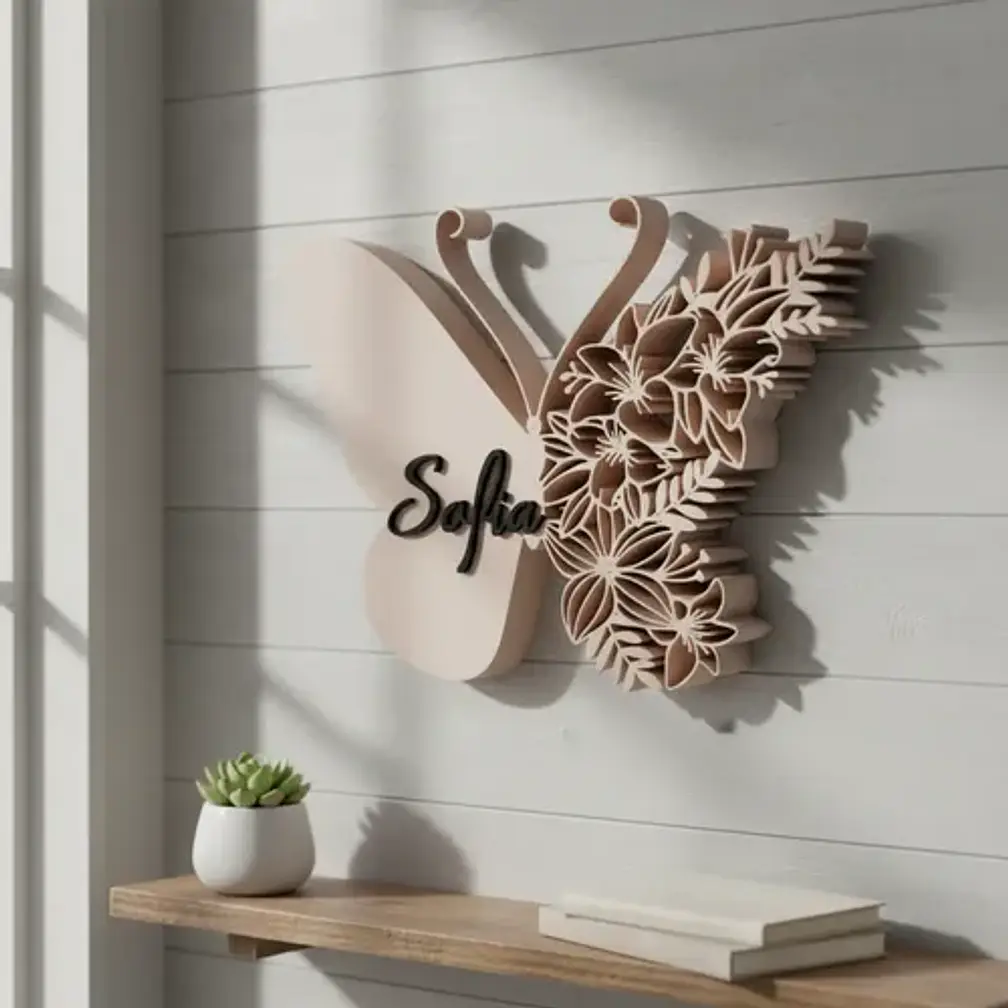 Letrero Mariposa Personalizado Con Nombre Para Decoración 3