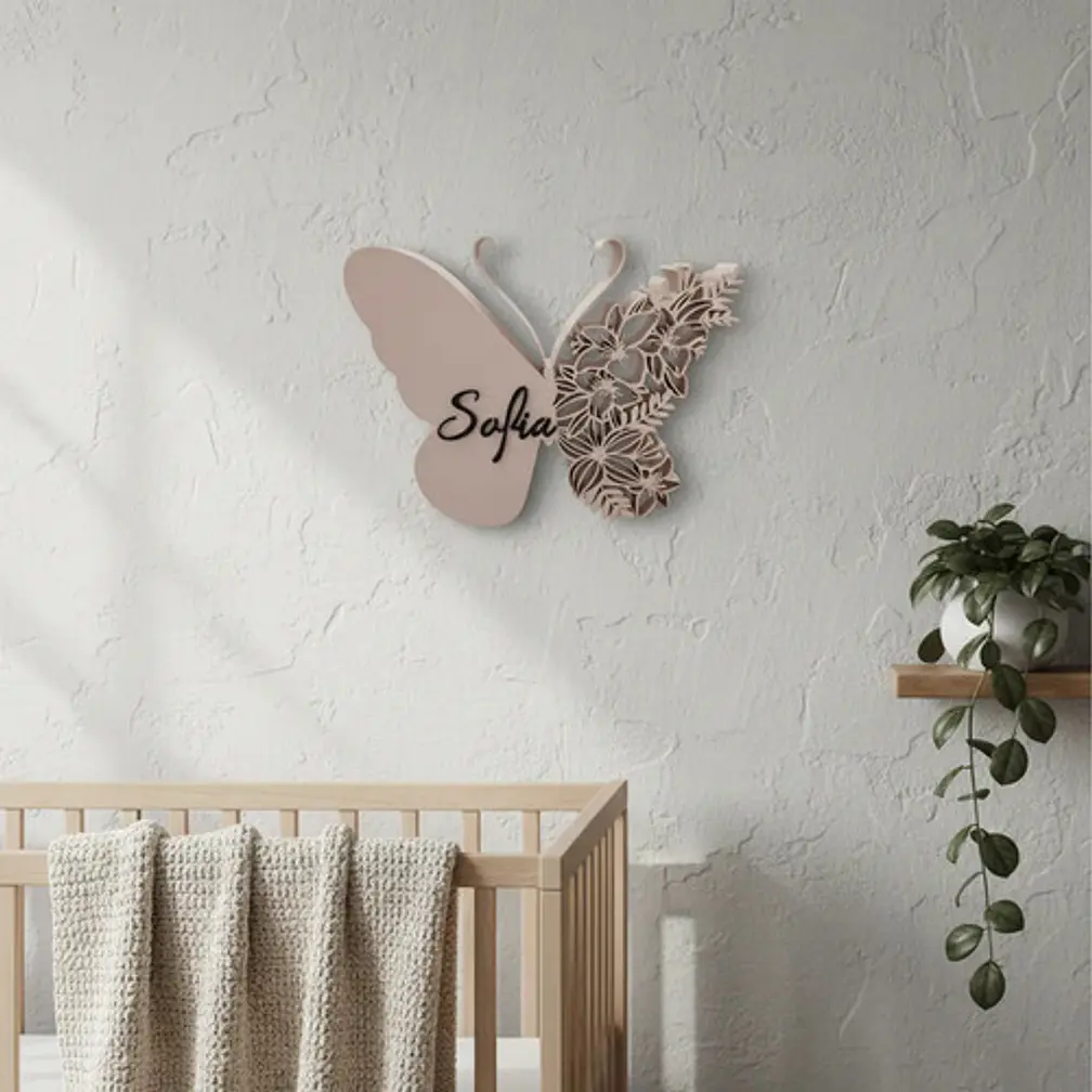 Letrero Mariposa Personalizado Con Nombre Para Decoración 4