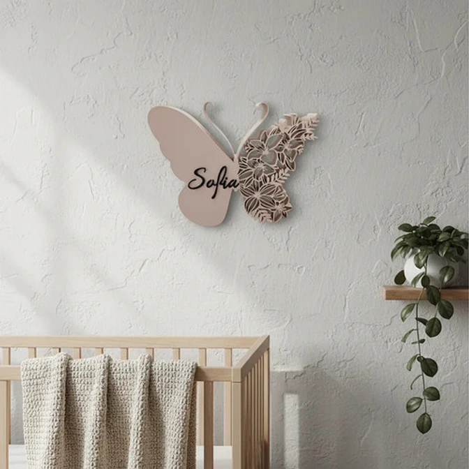 Letrero Mariposa Personalizado Con Nombre Para Decoración 4