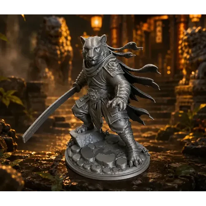 Escultura Decorativa Prints Patro- Samurái Tigre 2