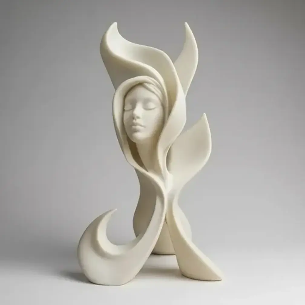 Figura Decorativa Prints Patro - Rostro Femenino Botánico 2