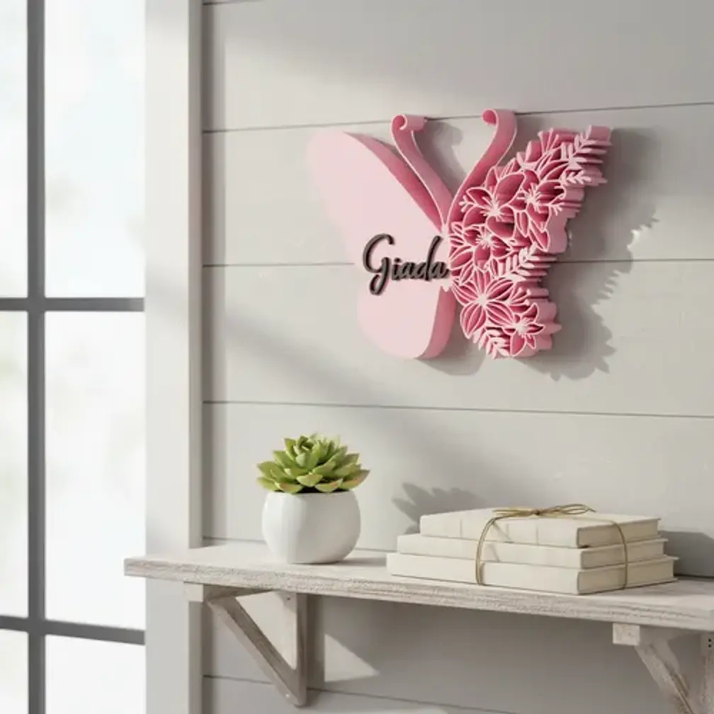 Letrero Mariposa Personalizado Con Nombre Para Decoración 3