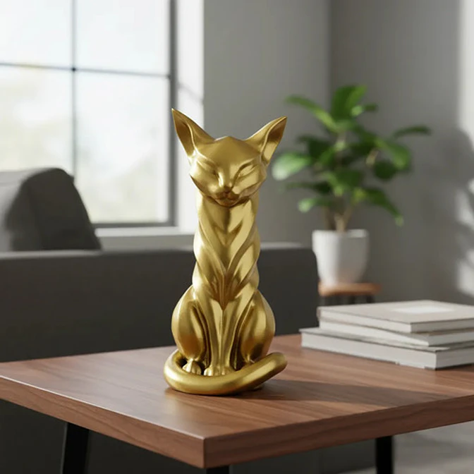 Escultura Elegante Prints Patro - Estilo Gato Sumiso 2
