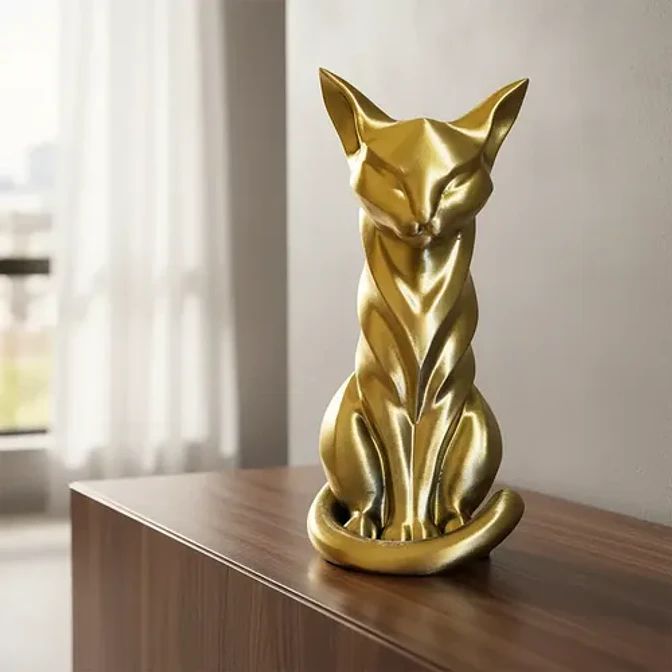 Escultura Elegante Prints Patro - Estilo Gato Sumiso 3