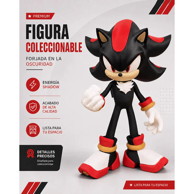 Shadow Sonic The Hedgehog Figura Coleccionable Prints Patro 2