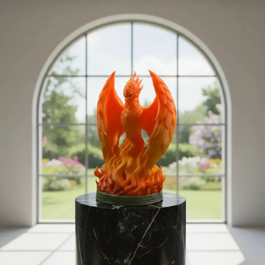 Figura Decorativa Prints Patro- Ave Fénix En Llamas 3