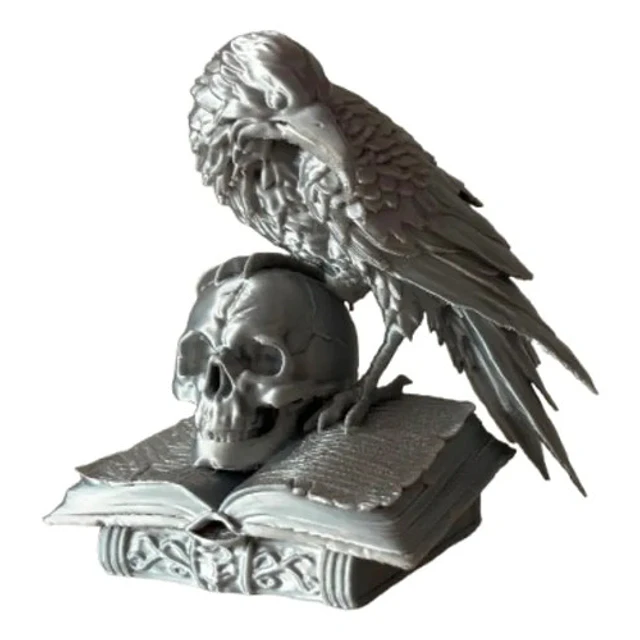 Figura Decorativa Prints  - Cráneo Gótico Y Libro Antiguo