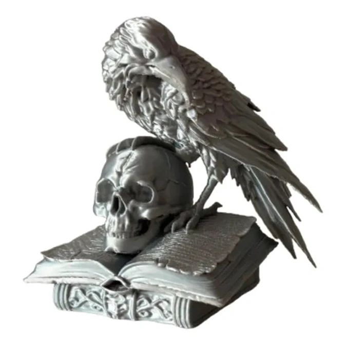 Figura Decorativa Prints  - Cráneo Gótico Y Libro Antiguo 1