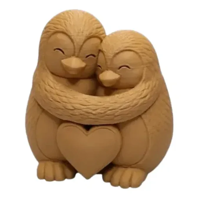 Figura Decorativa Prints Patro- Pareja Pingüino Invernales 1