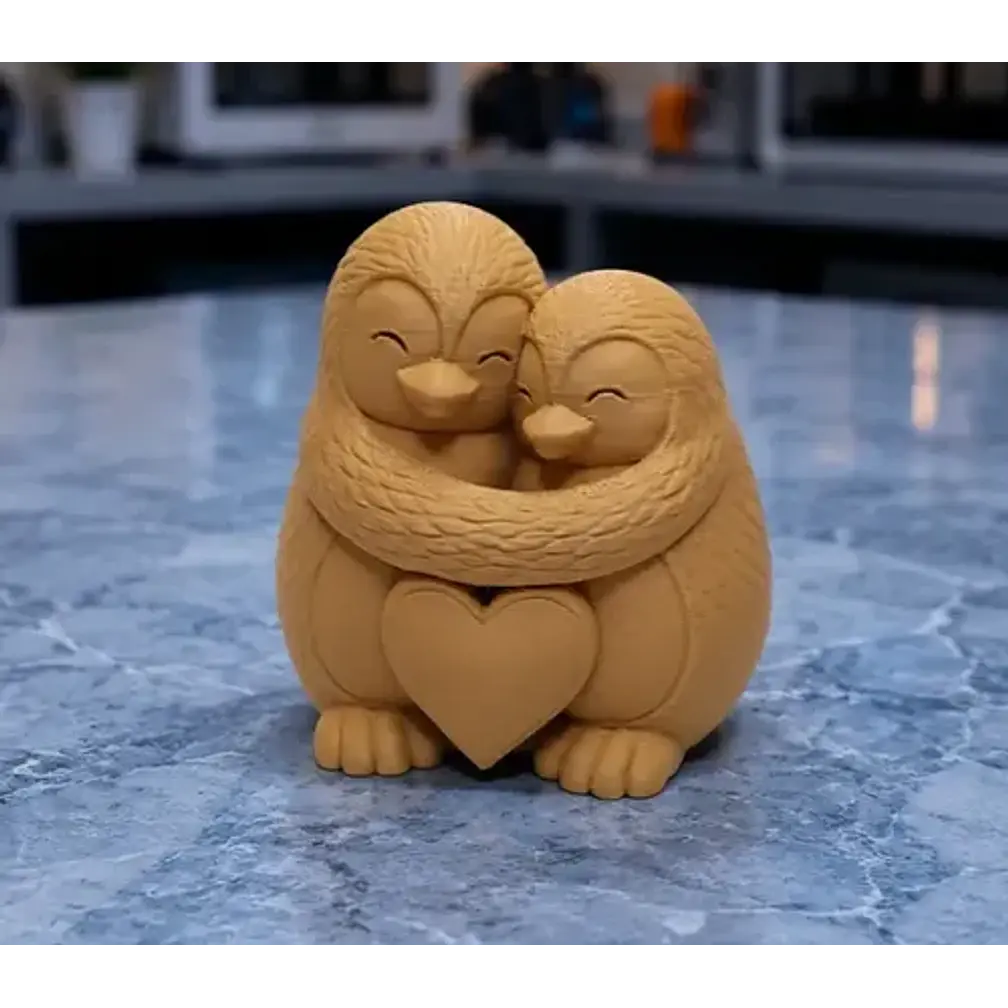 Figura Decorativa Prints Patro- Pareja Pingüino Invernales 2