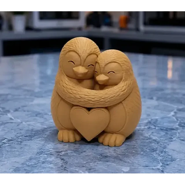 Figura Decorativa Prints Patro- Pareja Pingüino Invernales