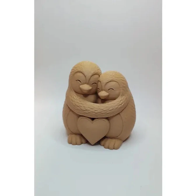 Figura Decorativa Prints Patro- Pareja Pingüino Invernales 3