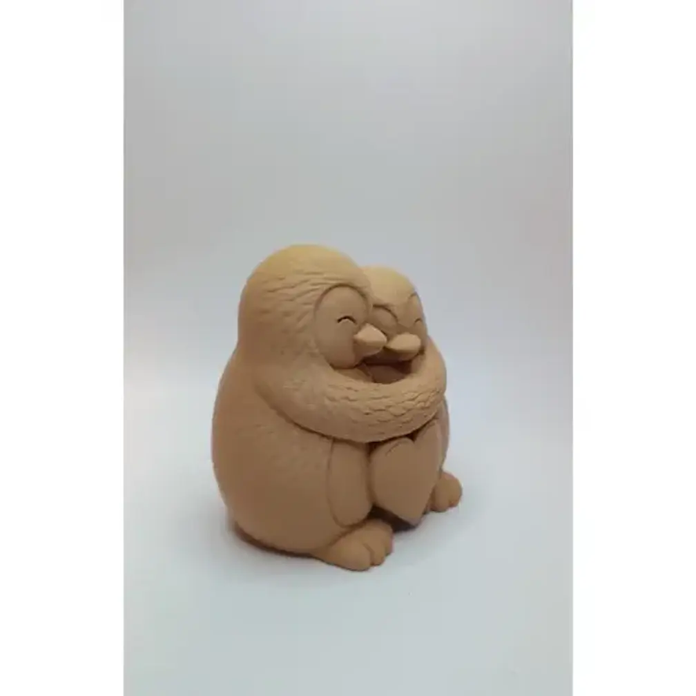 Figura Decorativa Prints Patro- Pareja Pingüino Invernales 5