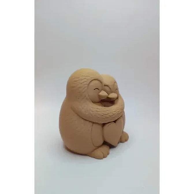 Figura Decorativa Prints Patro- Pareja Pingüino Invernales 5